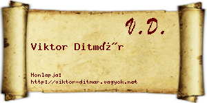 Viktor Ditmár névjegykártya